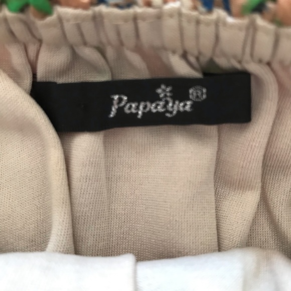 Papaya strapless high low dress Aztec design - Picture 4 of 8